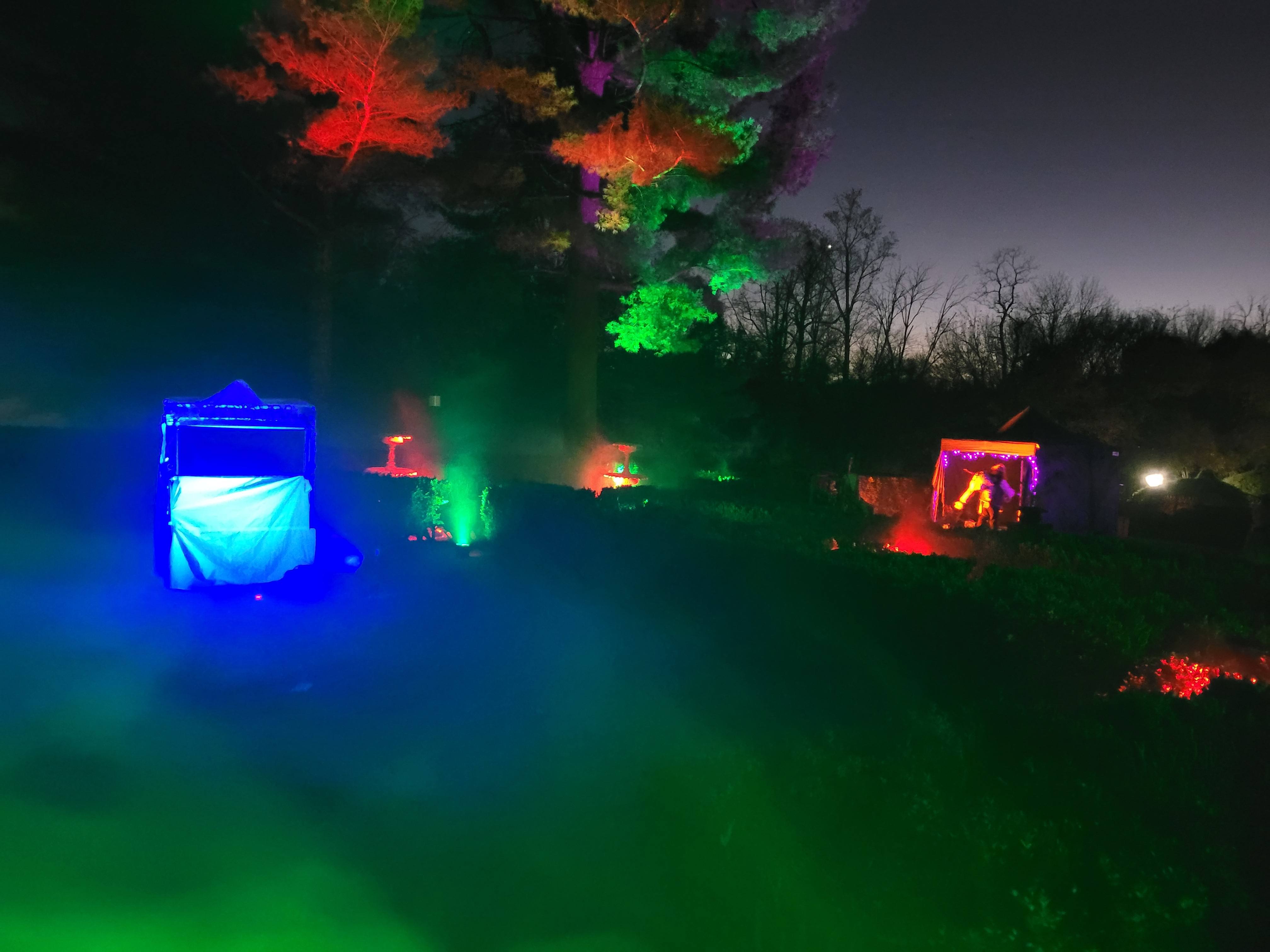 Family-friendly traveling haunt set up in a public park by Riddlesbrood